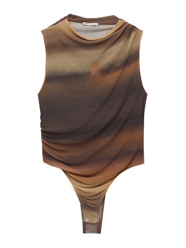 Pull&Bear Pull&Bear Блуза боди  кафяво / умбра / каки