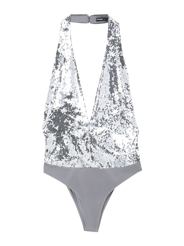 Pull&Bear Pull&Bear Блуза боди  сребърно