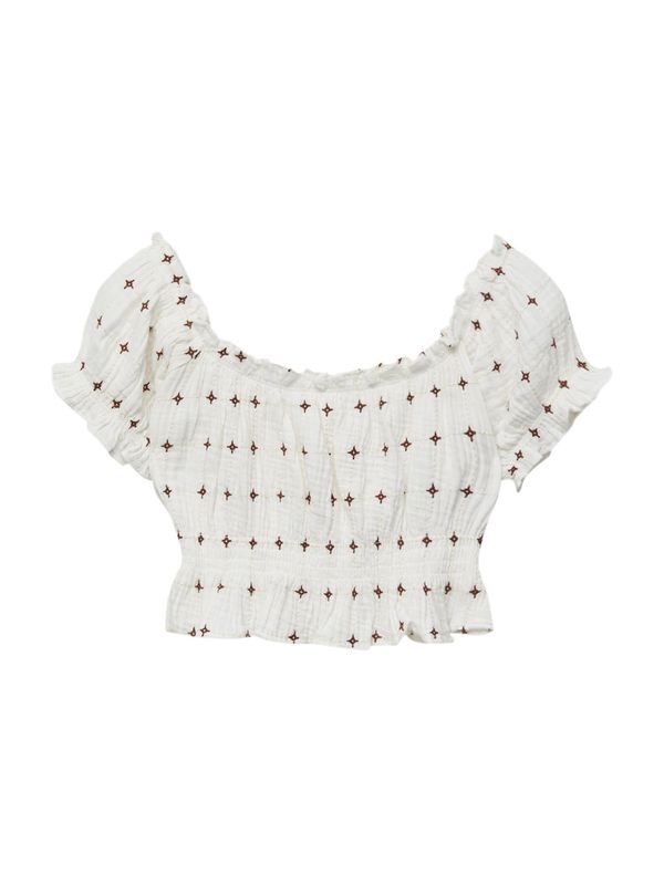 Pull&Bear Pull&Bear Блуза  екрю / бургундово червено