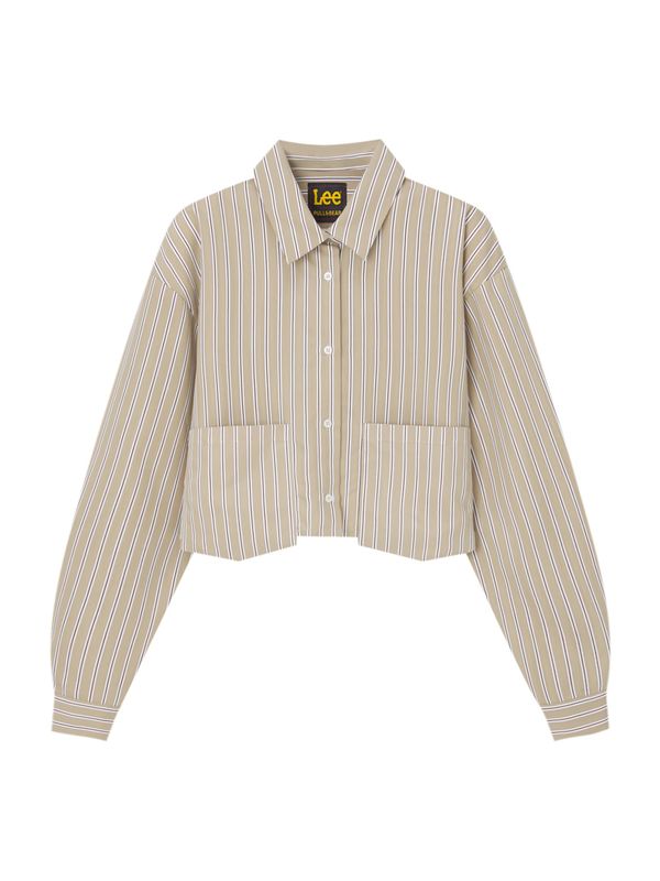 Pull&Bear Pull&Bear Блуза  кафяво / светлокафяво / бяло