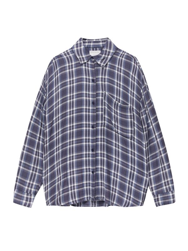 Pull&Bear Pull&Bear Блуза  нейви синьо / гълъбово синьо / бяло