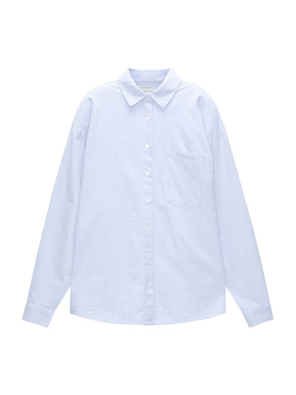 Pull&Bear Pull&Bear Блуза  светлосиньо / бяло