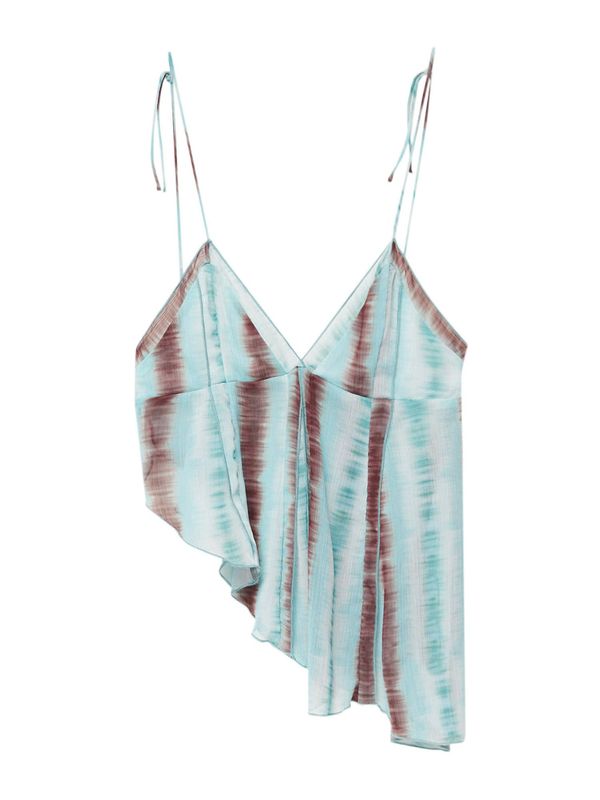 Pull&Bear Pull&Bear Блуза  тюркоазен / кафяво