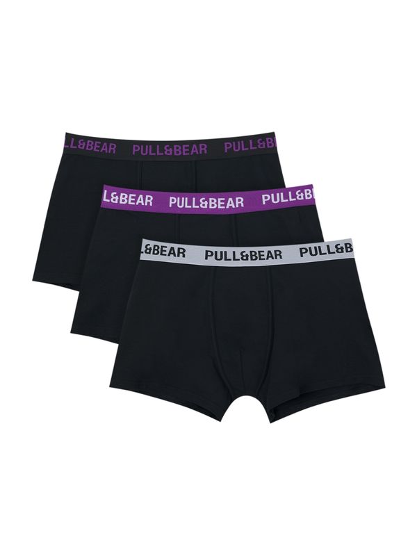 Pull&Bear Pull&Bear Боксерки  сиво / лилав / черно