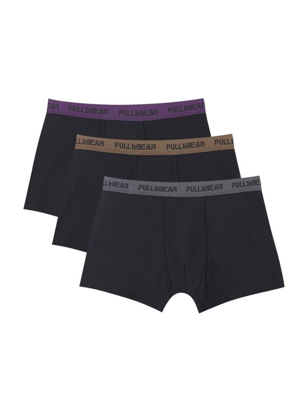 Pull&Bear Pull&Bear Боксерки  сиво / тъмнолилаво / светлооранжево / черно