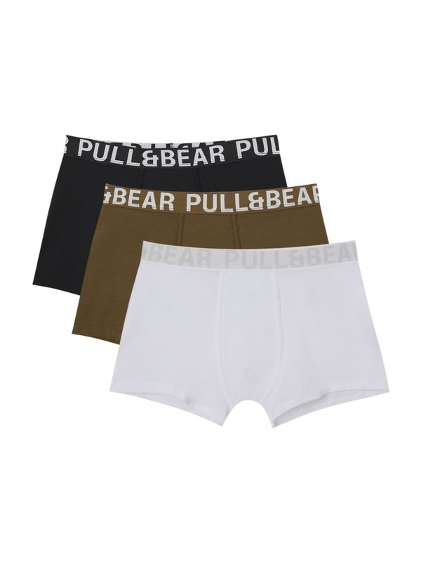 Pull&Bear Pull&Bear Боксерки  светлосиво / маслина / черно / бяло