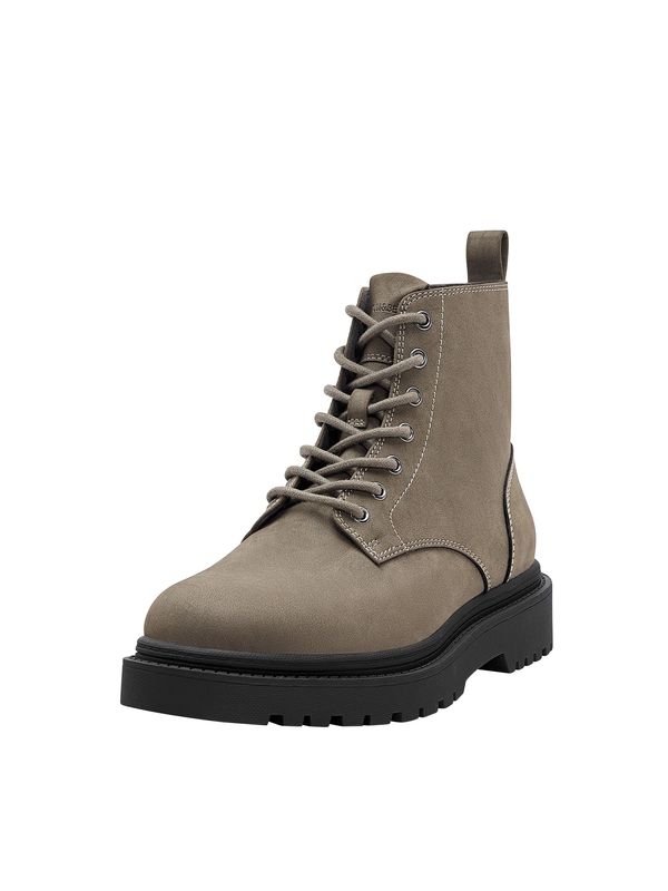 Pull&Bear Pull&Bear Боти с връзки  таупе сиво