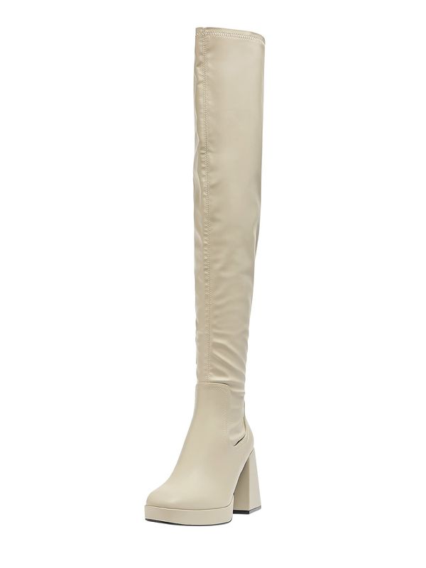 Pull&Bear Pull&Bear Ботуши над коляното  светлосиво