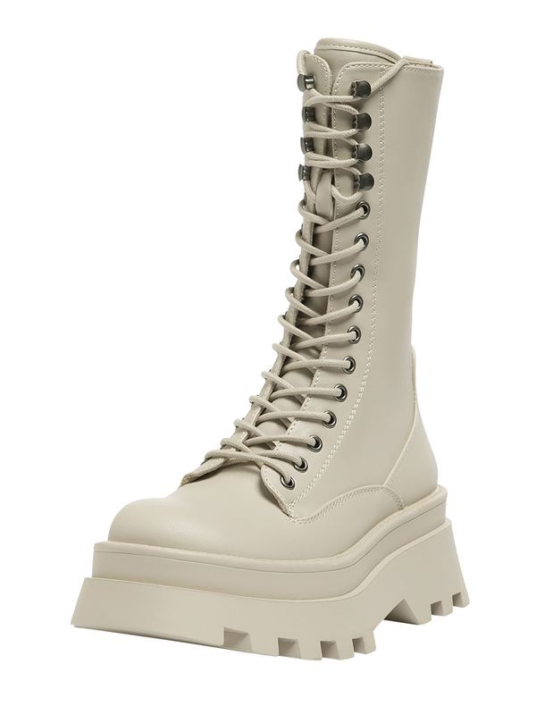 Pull&Bear Pull&Bear Ботуши с връзки  бежово