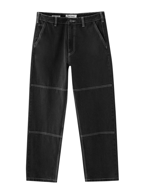 Pull&Bear Pull&Bear Дънки  черно / бяло