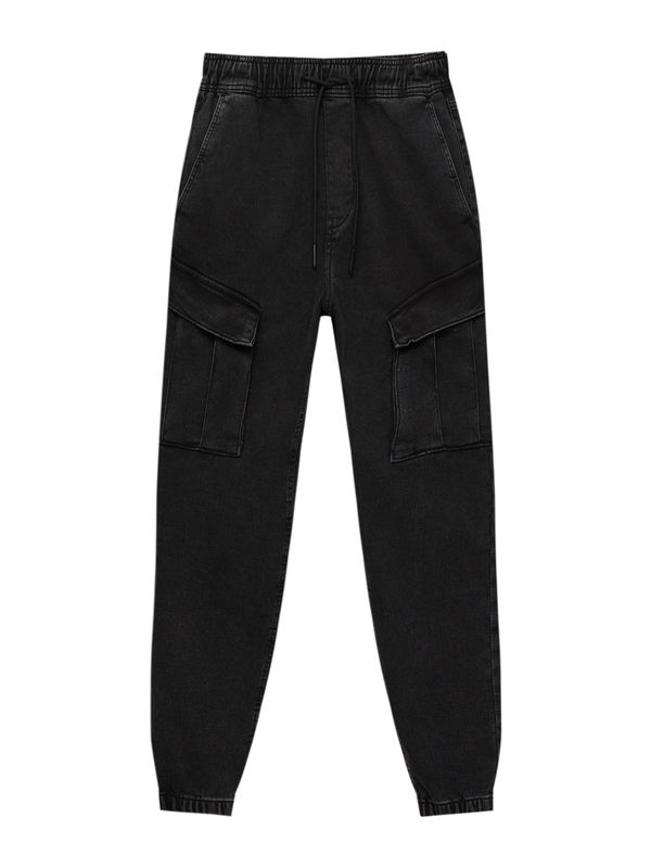 Pull&Bear Pull&Bear Карго дънки  черен деним