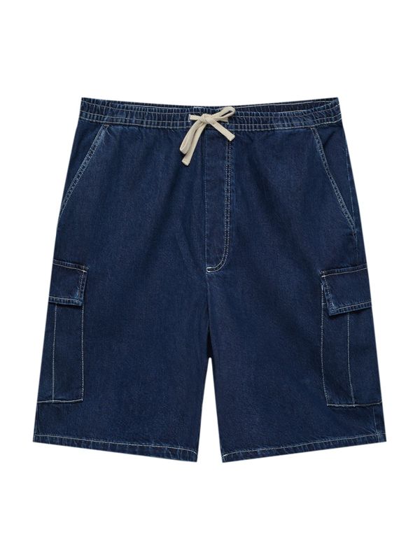 Pull&Bear Pull&Bear Карго дънки  нейви синьо