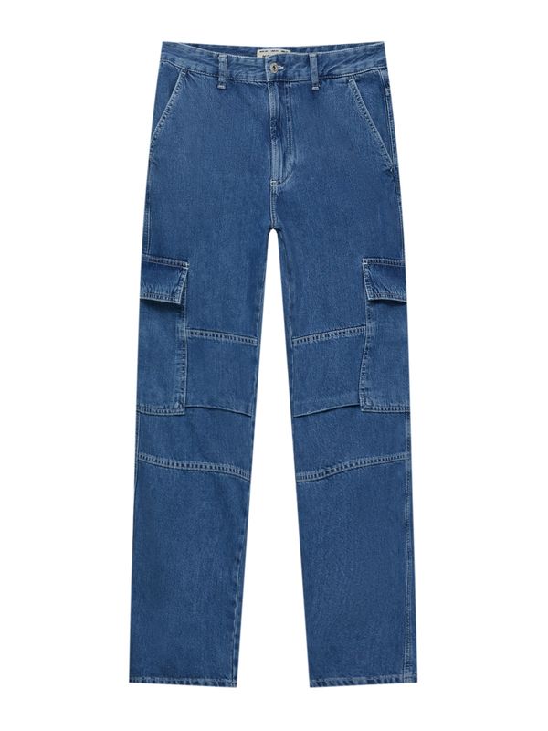 Pull&Bear Pull&Bear Карго дънки  синьо