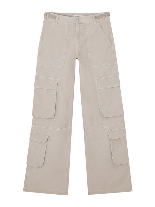 Pull&Bear Pull&Bear Карго дънки  светлобежово
