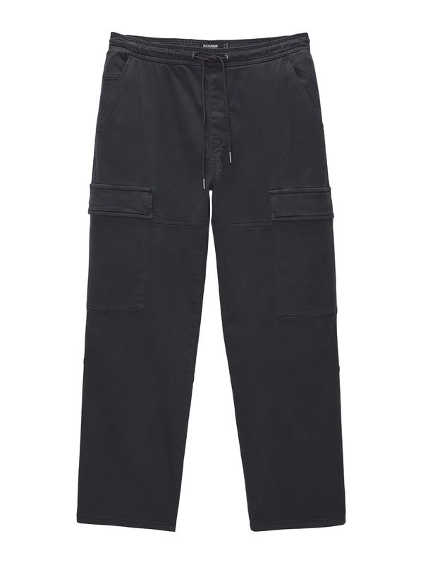 Pull&Bear Pull&Bear Карго панталон  антрацитно черно