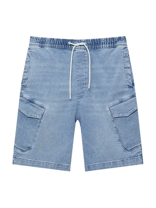 Pull&Bear Pull&Bear Карго панталон  син деним