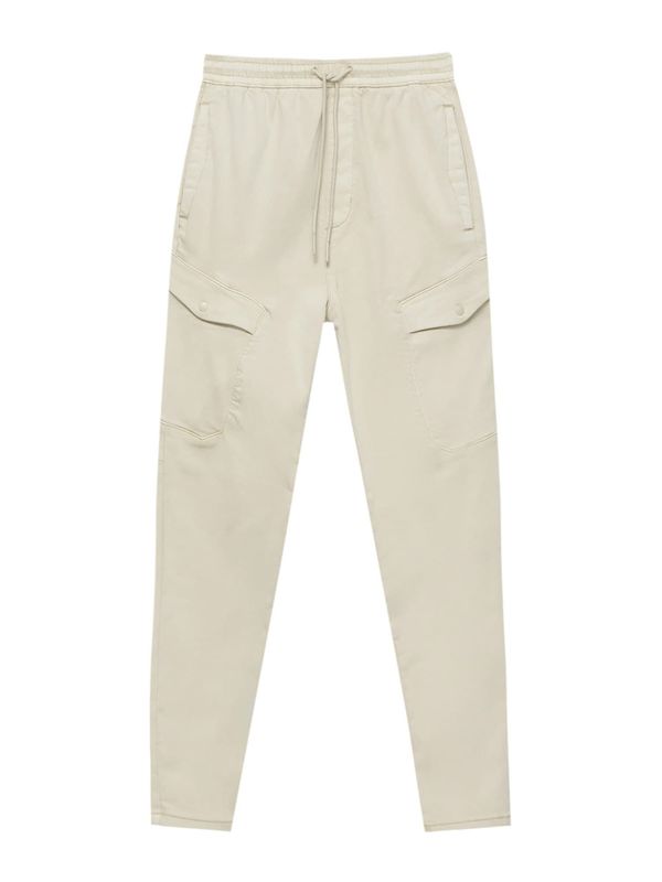 Pull&Bear Pull&Bear Карго панталон  слонова кост