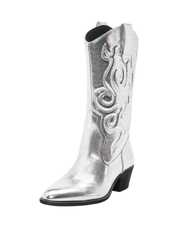 Pull&Bear Pull&Bear Каубойски ботуши  сребърно сиво