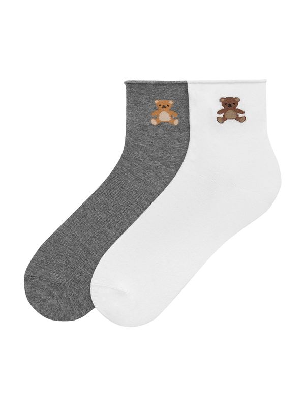 Pull&Bear Pull&Bear Къси чорапи  бежово / кафяво / сив меланж / бяло