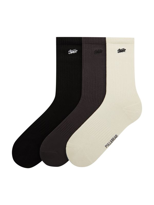 Pull&Bear Pull&Bear Къси чорапи  графитено сиво / черно / естествено бяло