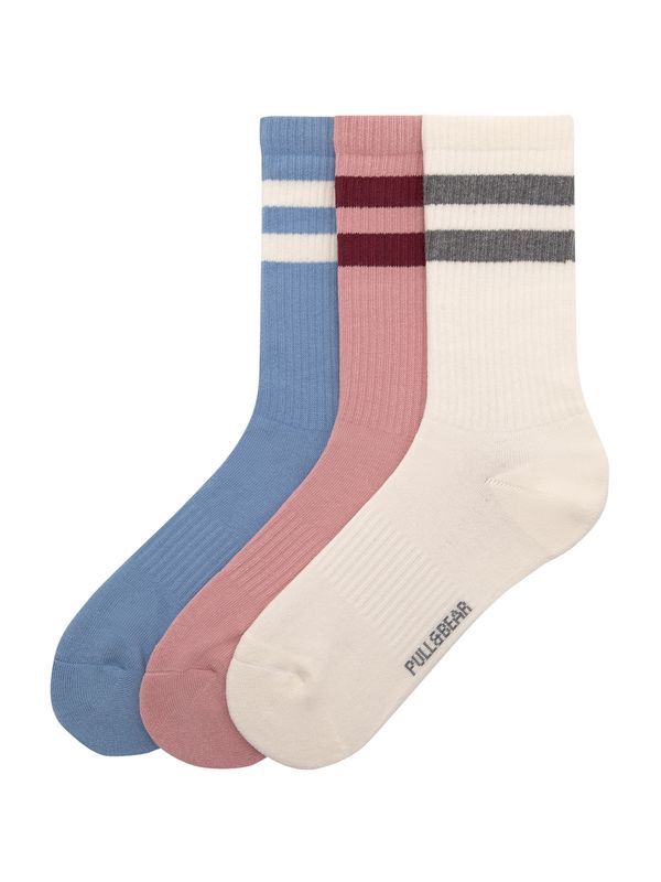 Pull&Bear Pull&Bear Къси чорапи  синьо / сиво / бледорозово / мръсно бяло