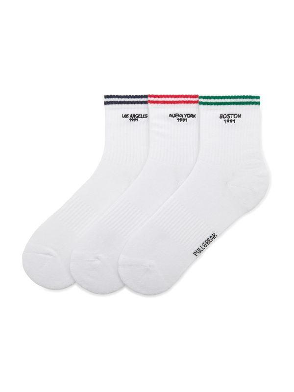 Pull&Bear Pull&Bear Къси чорапи  зелено / гренадин / черно / бяло