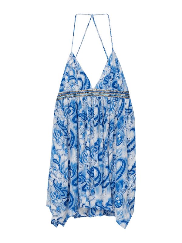 Pull&Bear Pull&Bear Лятна рокля  кралско синьо / светлосиньо / злато / бяло