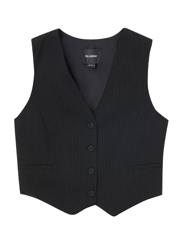 Pull&Bear Pull&Bear Мъжка елек за костюм  антрацитно черно