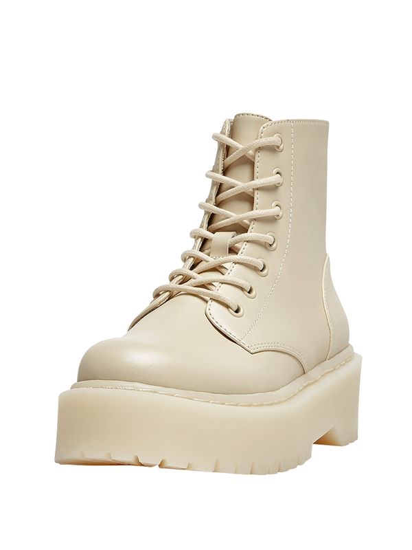 Pull&Bear Pull&Bear Ниски ботуши с връзки  телесен цвят