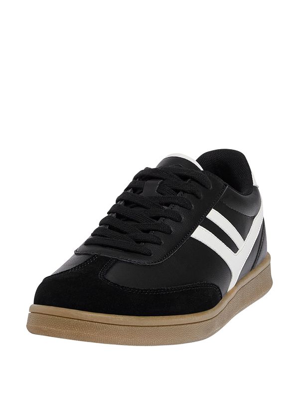 Pull&Bear Pull&Bear Ниски маратонки  черно / бяло