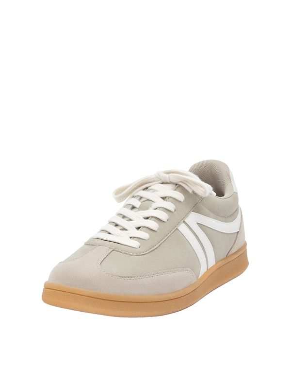 Pull&Bear Pull&Bear Ниски маратонки  сиво / бяло