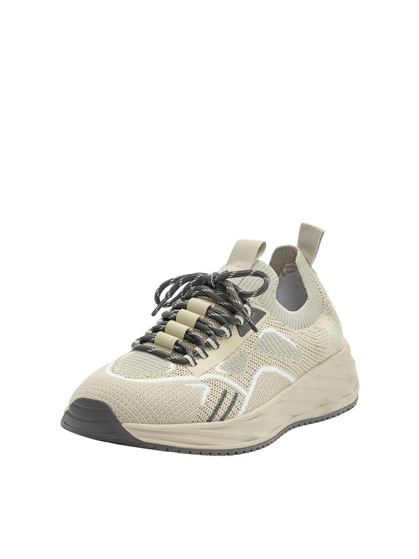 Pull&Bear Pull&Bear Ниски маратонки  светлобежово / черно / бяло