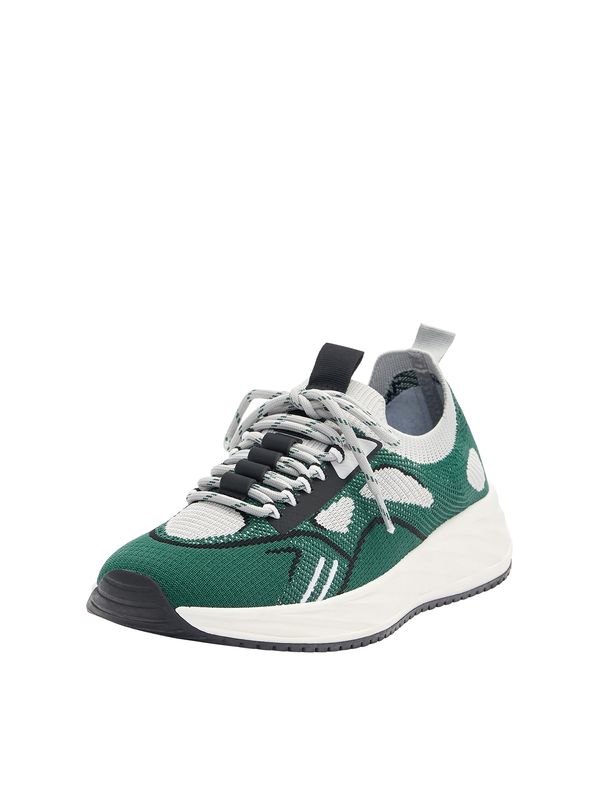 Pull&Bear Pull&Bear Ниски маратонки  светлобежово / тръстиково зелено / черно / бяло