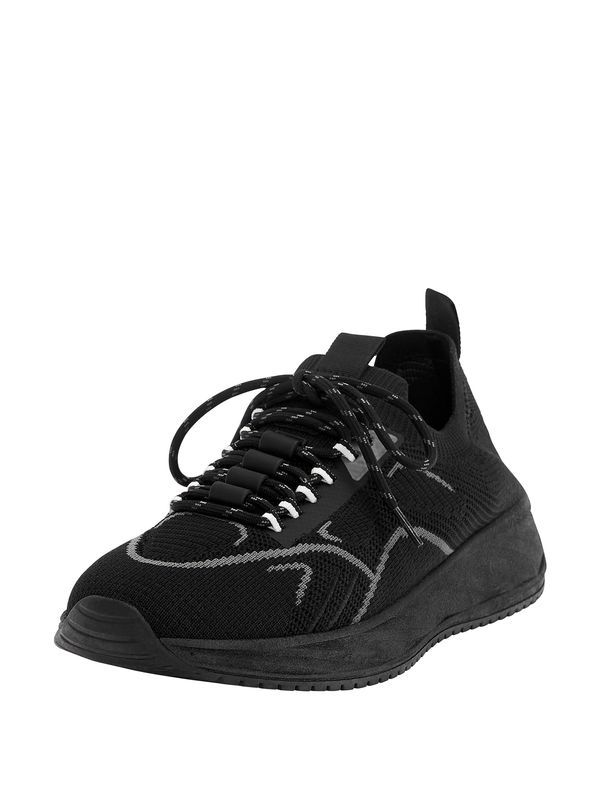 Pull&Bear Pull&Bear Ниски маратонки  светлосиво / черно