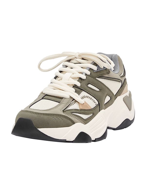 Pull&Bear Pull&Bear Ниски маратонки  тъмнобежово / маслина / черно / мръсно бяло