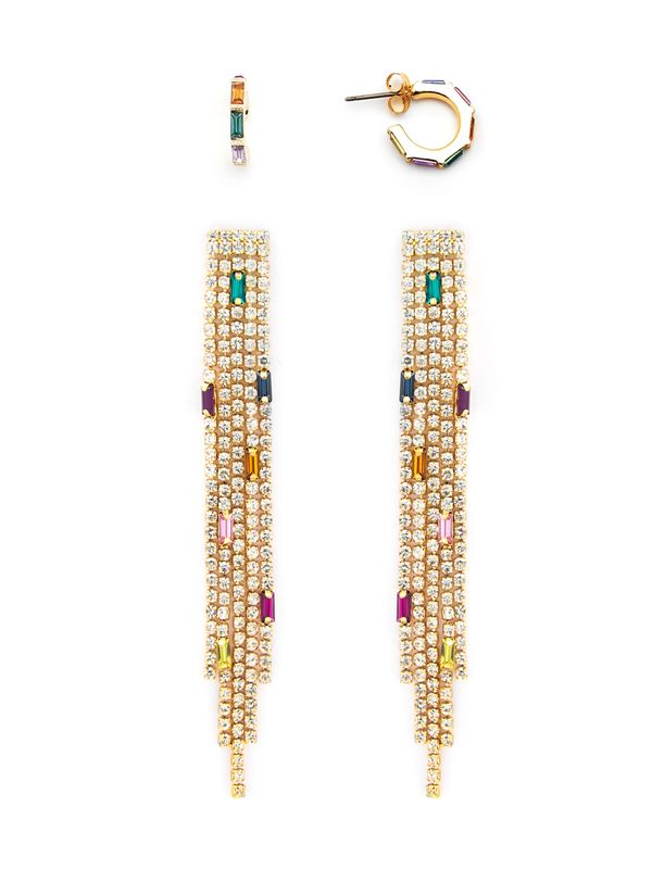 Pull&Bear Pull&Bear Обеци  жълто / злато / смарагдово зелено / бледорозово