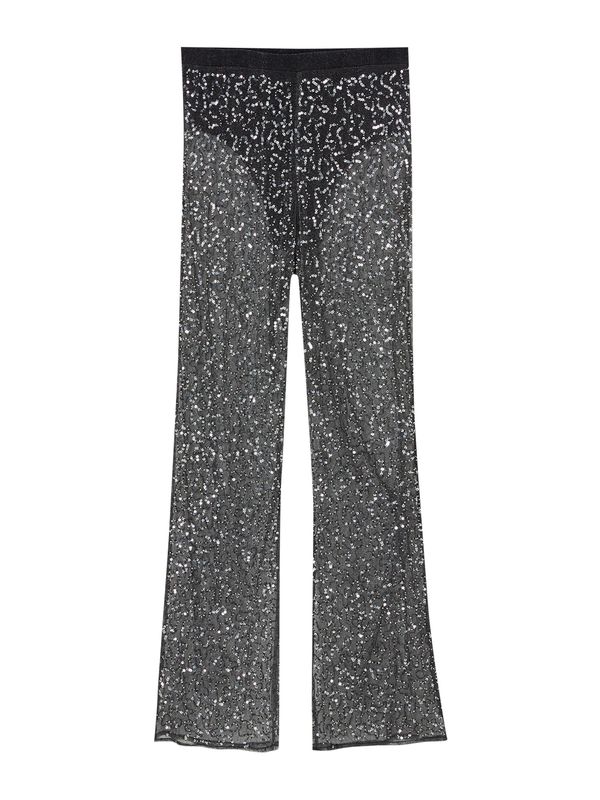 Pull&Bear Pull&Bear Панталон  антрацитно черно / сребърно