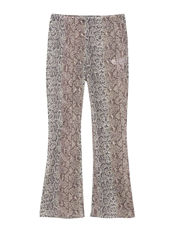 Pull&Bear Pull&Bear Панталон  бежово / тъмносиво / бяло