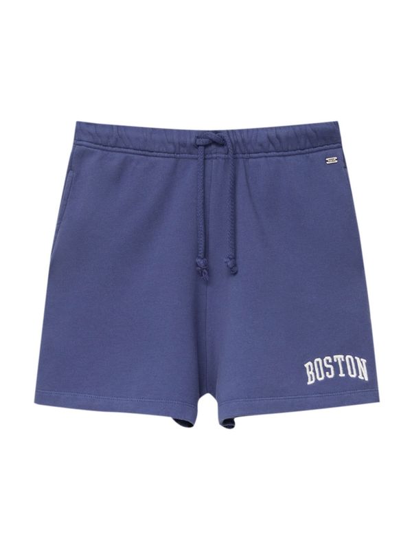 Pull&Bear Pull&Bear Панталон  нейви синьо / бяло