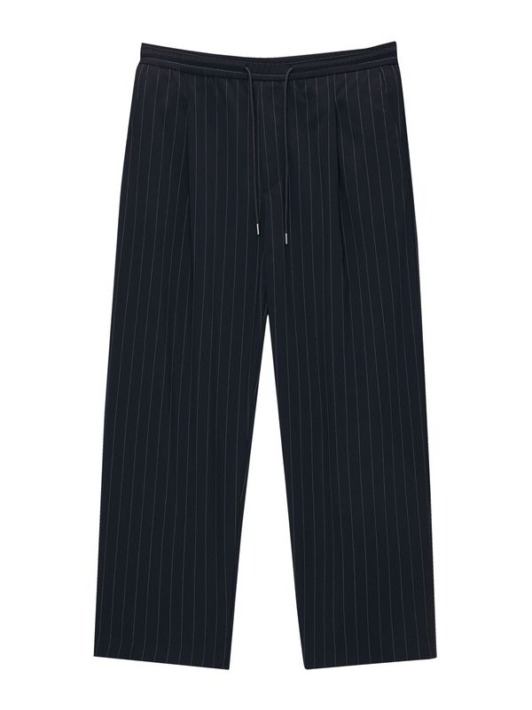 Pull&Bear Pull&Bear Панталон с набор  нейви синьо / светлосиво