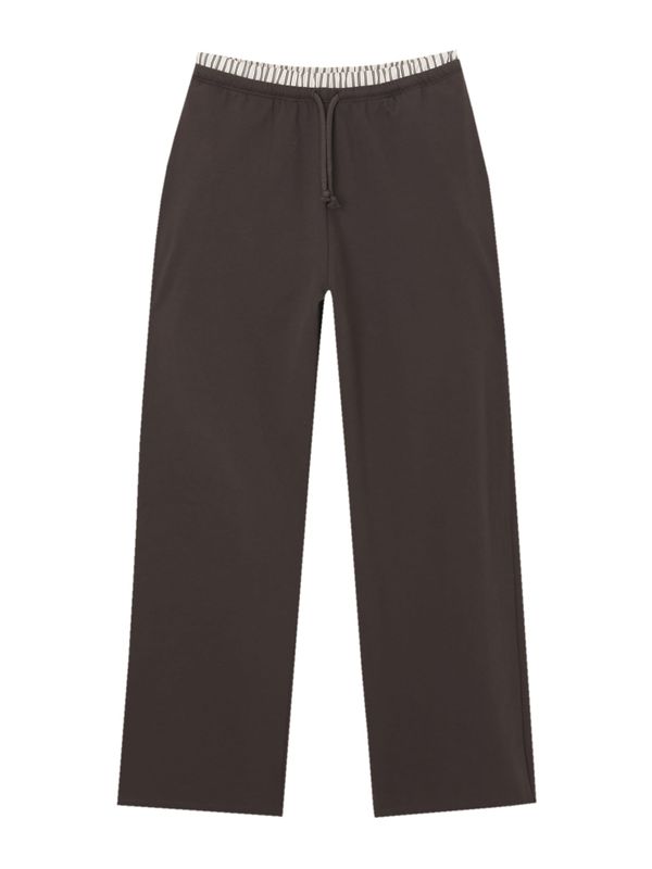 Pull&Bear Pull&Bear Панталон  шоколад / черно / бяло