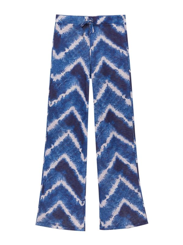 Pull&Bear Pull&Bear Панталон  синьо / тъмносиньо / мръсно бяло