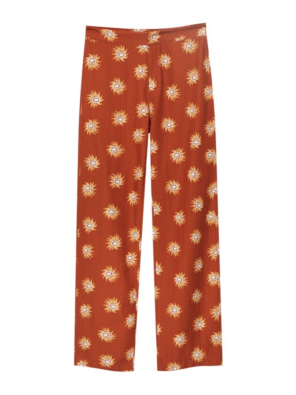 Pull&Bear Pull&Bear Панталон  светлобежово / ръждиво кафяво / бяло