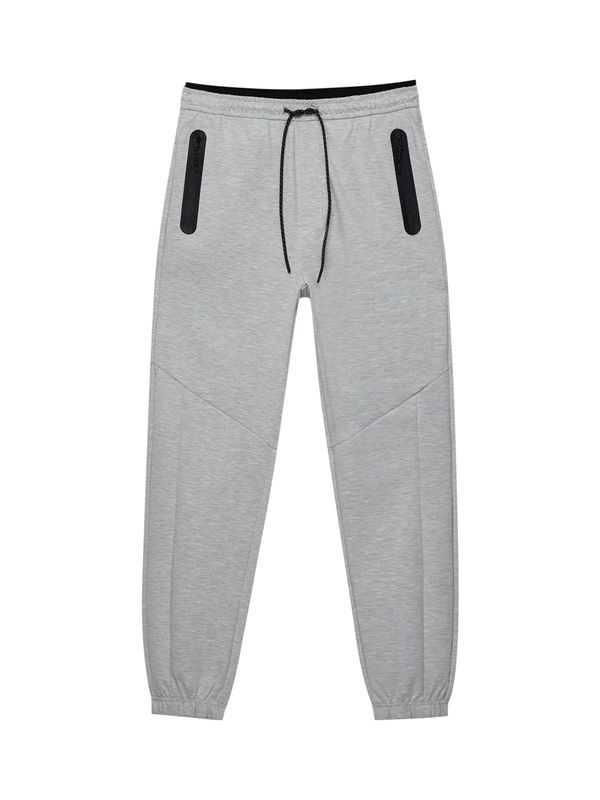 Pull&Bear Pull&Bear Панталон  светлосиво / черно