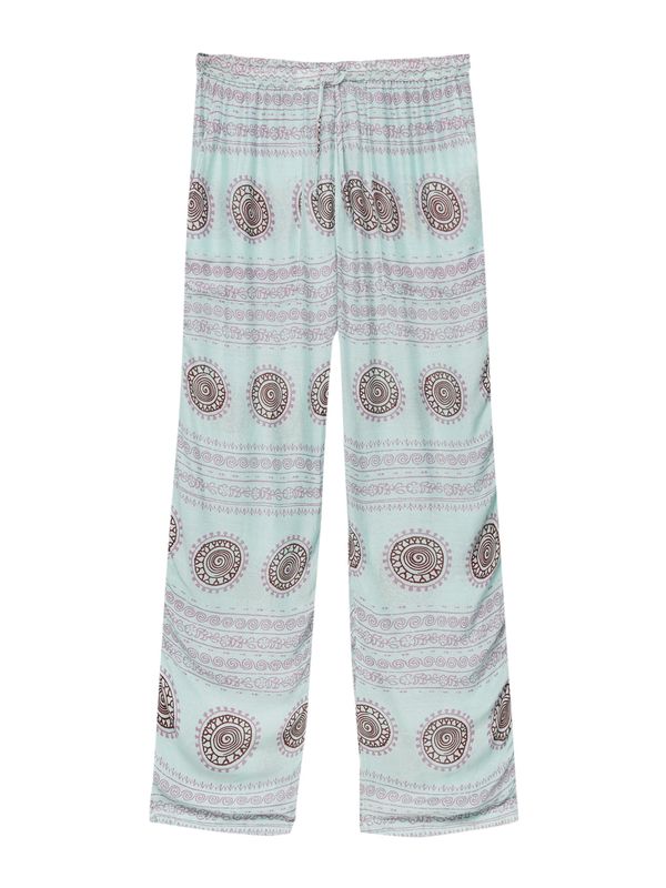 Pull&Bear Pull&Bear Панталон  тъмнокафяво / мента / лилав