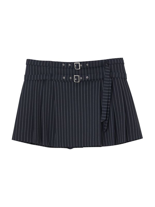 Pull&Bear Pull&Bear Панталон  тъмносиньо / бяло