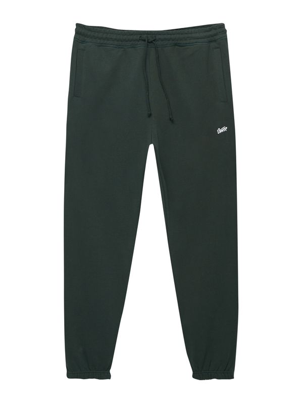 Pull&Bear Pull&Bear Панталон  тъмнозелено / бяло