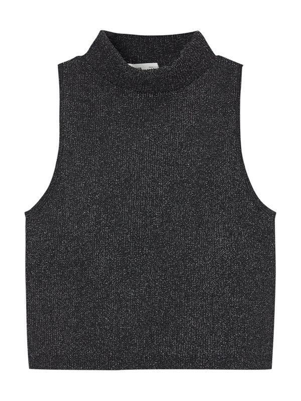 Pull&Bear Pull&Bear Плетен топ  черно / сребърно