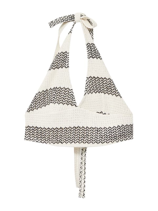 Pull&Bear Pull&Bear Плетен топ  екрю / черно