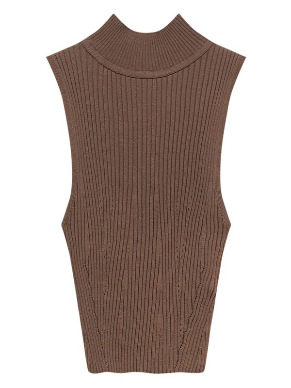 Pull&Bear Pull&Bear Плетен топ  кафяво